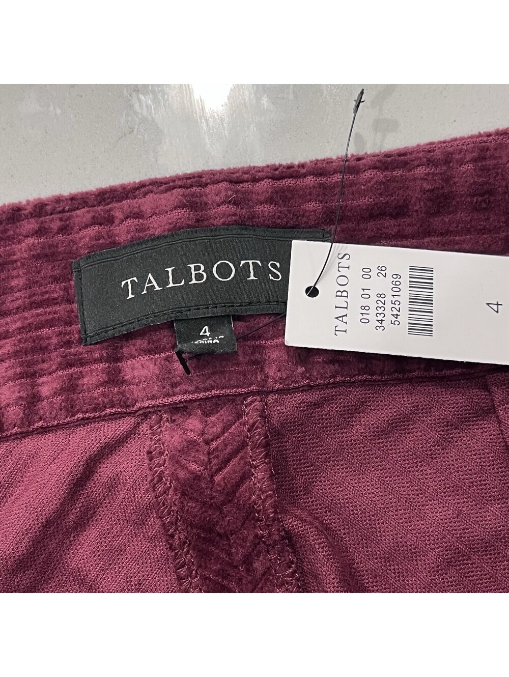 Talbots Burgundy Corduroy Mini Skirt Size 4 NWT 100% Cotton A-Line Fall Preppy - Picture 6 of 7